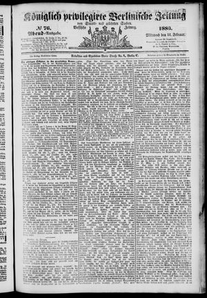Königlich privilegirte Berlinische Zeitung von Staats- und gelehrten Sachen vom 14.02.1883