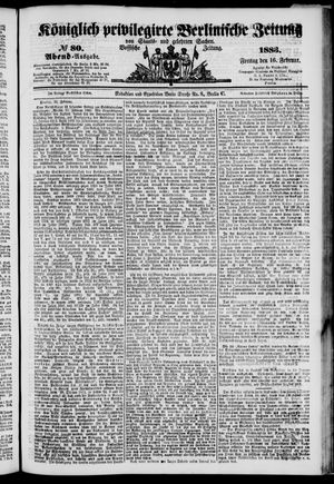 Königlich privilegirte Berlinische Zeitung von Staats- und gelehrten Sachen vom 16.02.1883