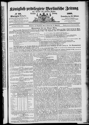 Königlich privilegirte Berlinische Zeitung von Staats- und gelehrten Sachen vom 22.02.1883