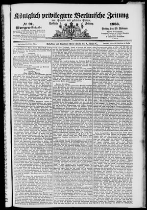 Königlich privilegirte Berlinische Zeitung von Staats- und gelehrten Sachen vom 23.02.1883