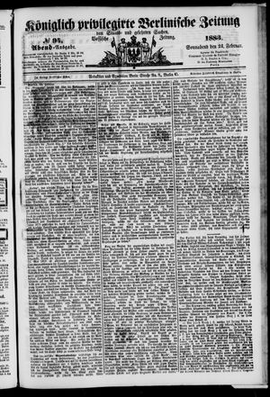 Königlich privilegirte Berlinische Zeitung von Staats- und gelehrten Sachen vom 24.02.1883