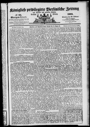 Königlich privilegirte Berlinische Zeitung von Staats- und gelehrten Sachen vom 25.02.1883