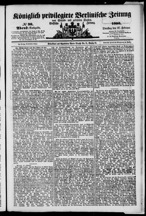 Königlich privilegirte Berlinische Zeitung von Staats- und gelehrten Sachen vom 27.02.1883
