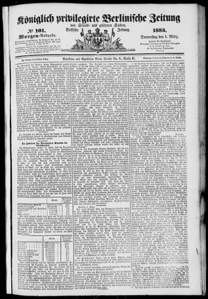 Königlich privilegirte Berlinische Zeitung von Staats- und gelehrten Sachen vom 01.03.1883