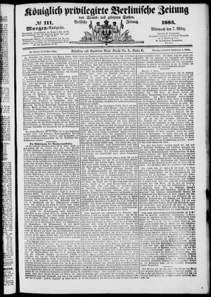 Königlich privilegirte Berlinische Zeitung von Staats- und gelehrten Sachen vom 07.03.1883