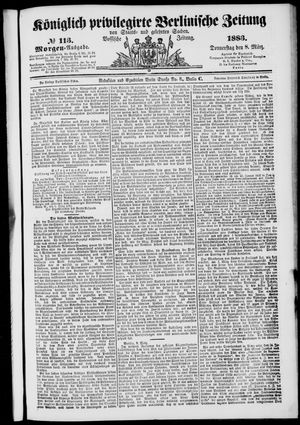Königlich privilegirte Berlinische Zeitung von Staats- und gelehrten Sachen on Mar 8, 1883