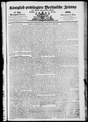 Königlich privilegirte Berlinische Zeitung von Staats- und gelehrten Sachen vom 14.03.1883