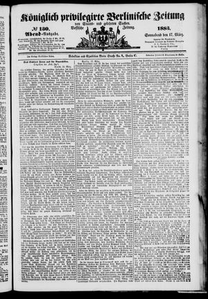 Königlich privilegirte Berlinische Zeitung von Staats- und gelehrten Sachen vom 17.03.1883