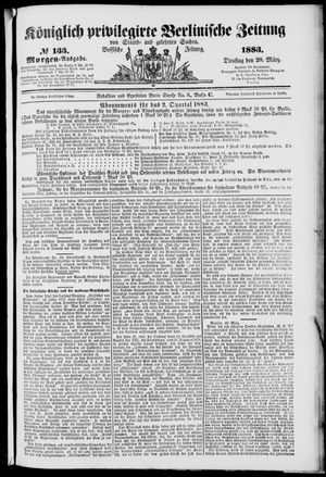 Königlich privilegirte Berlinische Zeitung von Staats- und gelehrten Sachen vom 20.03.1883