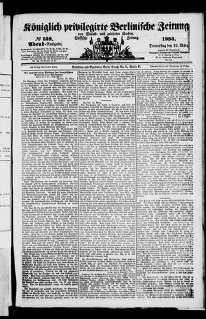 Königlich privilegirte Berlinische Zeitung von Staats- und gelehrten Sachen vom 22.03.1883