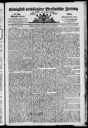 Königlich privilegirte Berlinische Zeitung von Staats- und gelehrten Sachen vom 28.03.1883