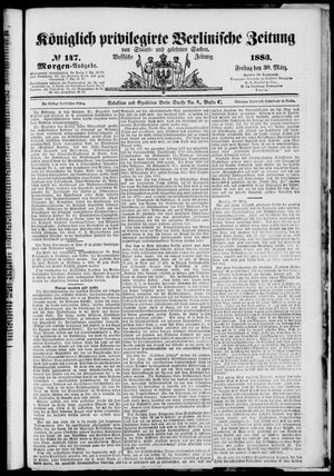 Königlich privilegirte Berlinische Zeitung von Staats- und gelehrten Sachen on Mar 30, 1883