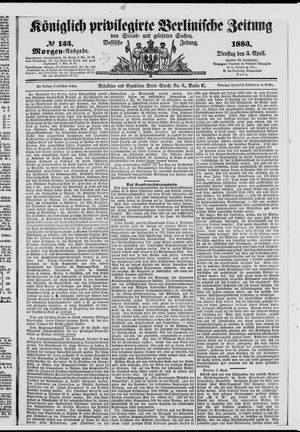 Königlich privilegirte Berlinische Zeitung von Staats- und gelehrten Sachen vom 03.04.1883
