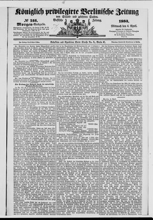 Königlich privilegirte Berlinische Zeitung von Staats- und gelehrten Sachen on Apr 4, 1883