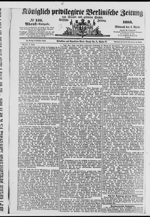 Königlich privilegirte Berlinische Zeitung von Staats- und gelehrten Sachen vom 04.04.1883