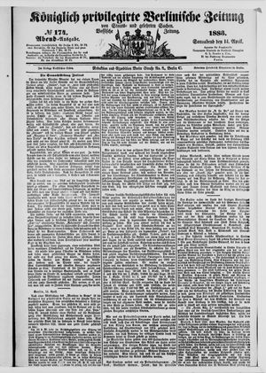 Königlich privilegirte Berlinische Zeitung von Staats- und gelehrten Sachen vom 14.04.1883