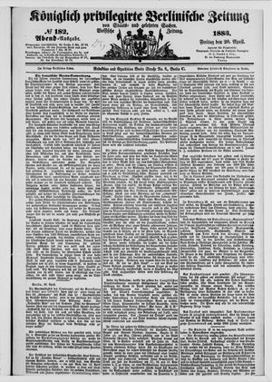 Königlich privilegirte Berlinische Zeitung von Staats- und gelehrten Sachen vom 20.04.1883