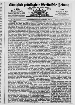 Königlich privilegirte Berlinische Zeitung von Staats- und gelehrten Sachen vom 23.04.1883