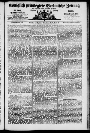 Königlich privilegirte Berlinische Zeitung von Staats- und gelehrten Sachen on May 2, 1883
