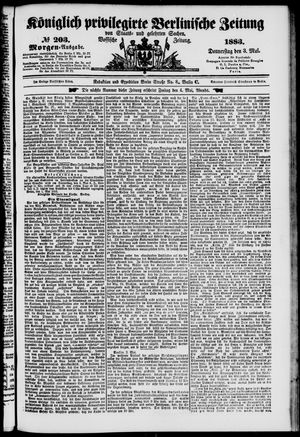 Königlich privilegirte Berlinische Zeitung von Staats- und gelehrten Sachen on May 3, 1883