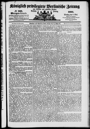 Königlich privilegirte Berlinische Zeitung von Staats- und gelehrten Sachen vom 08.05.1883