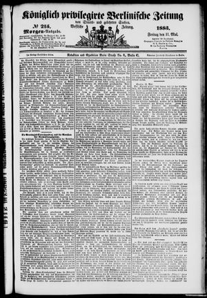 Königlich privilegirte Berlinische Zeitung von Staats- und gelehrten Sachen on May 11, 1883