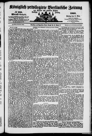 Königlich privilegirte Berlinische Zeitung von Staats- und gelehrten Sachen on May 11, 1883