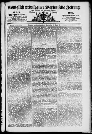 Königlich privilegirte Berlinische Zeitung von Staats- und gelehrten Sachen vom 12.05.1883