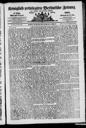 Königlich privilegirte Berlinische Zeitung von Staats- und gelehrten Sachen on May 16, 1883