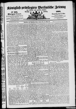 Königlich privilegirte Berlinische Zeitung von Staats- und gelehrten Sachen on May 17, 1883