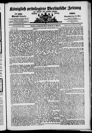 Königlich privilegirte Berlinische Zeitung von Staats- und gelehrten Sachen on May 19, 1883