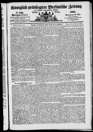 Königlich privilegirte Berlinische Zeitung von Staats- und gelehrten Sachen vom 20.05.1883