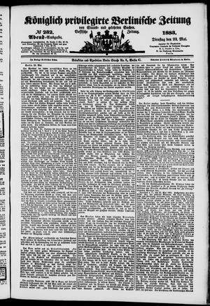 Königlich privilegirte Berlinische Zeitung von Staats- und gelehrten Sachen vom 22.05.1883