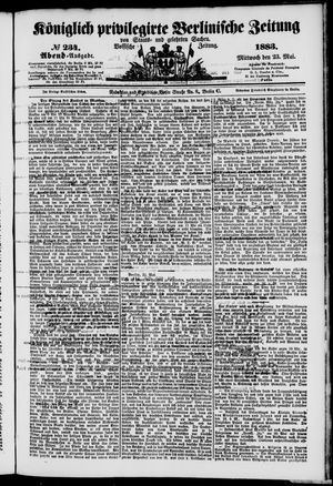 Königlich privilegirte Berlinische Zeitung von Staats- und gelehrten Sachen vom 23.05.1883
