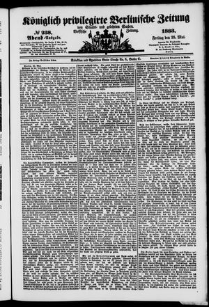 Königlich privilegirte Berlinische Zeitung von Staats- und gelehrten Sachen on May 25, 1883