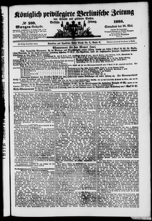 Königlich privilegirte Berlinische Zeitung von Staats- und gelehrten Sachen on May 26, 1883