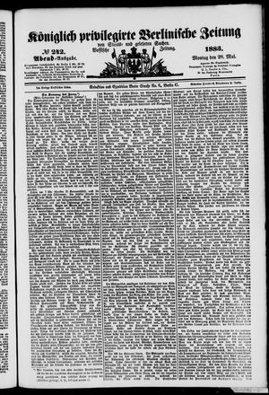 Königlich privilegirte Berlinische Zeitung von Staats- und gelehrten Sachen on May 28, 1883