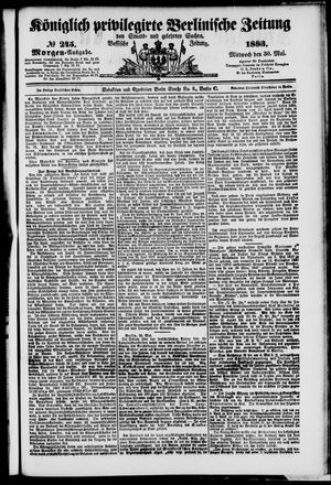 Königlich privilegirte Berlinische Zeitung von Staats- und gelehrten Sachen vom 30.05.1883