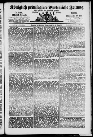 Königlich privilegirte Berlinische Zeitung von Staats- und gelehrten Sachen vom 30.05.1883