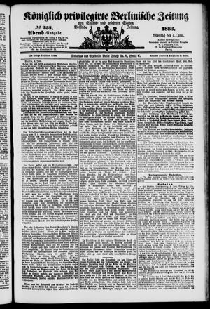 Königlich privilegirte Berlinische Zeitung von Staats- und gelehrten Sachen on Jun 4, 1883