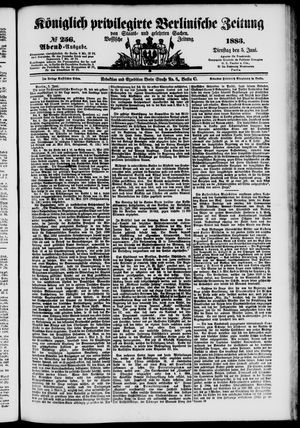 Königlich privilegirte Berlinische Zeitung von Staats- und gelehrten Sachen vom 05.06.1883