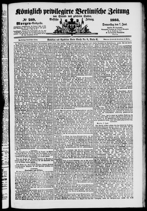 Königlich privilegirte Berlinische Zeitung von Staats- und gelehrten Sachen vom 07.06.1883