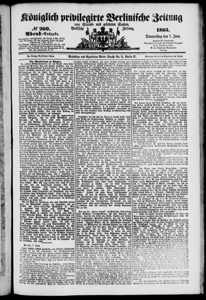 Königlich privilegirte Berlinische Zeitung von Staats- und gelehrten Sachen vom 07.06.1883