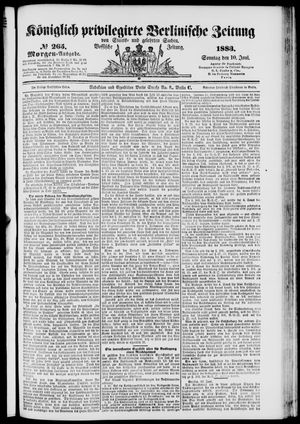 Königlich privilegirte Berlinische Zeitung von Staats- und gelehrten Sachen vom 10.06.1883