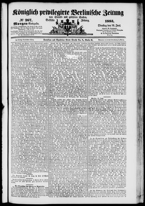 Königlich privilegirte Berlinische Zeitung von Staats- und gelehrten Sachen vom 12.06.1883