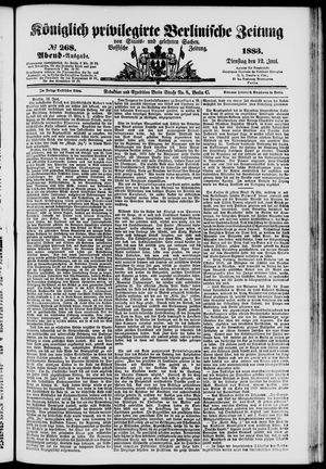 Königlich privilegirte Berlinische Zeitung von Staats- und gelehrten Sachen vom 12.06.1883
