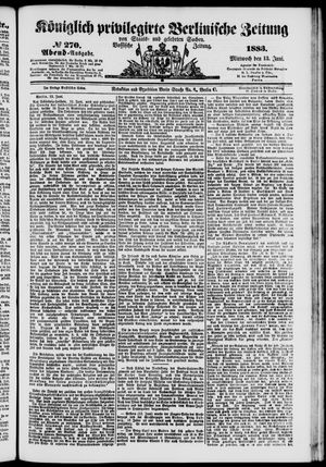 Königlich privilegirte Berlinische Zeitung von Staats- und gelehrten Sachen vom 13.06.1883