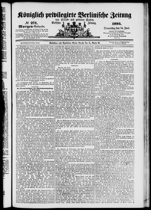 Königlich privilegirte Berlinische Zeitung von Staats- und gelehrten Sachen vom 14.06.1883