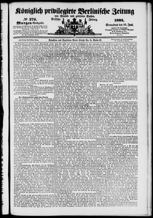 Königlich privilegirte Berlinische Zeitung von Staats- und gelehrten Sachen on Jun 16, 1883