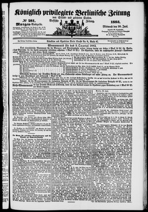 Königlich privilegirte Berlinische Zeitung von Staats- und gelehrten Sachen on Jun 20, 1883